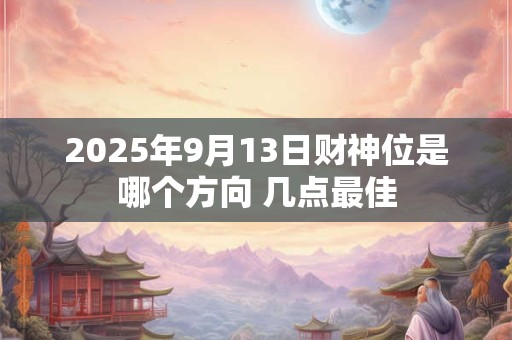 2025年9月13日财神位是哪个方向 几点最佳