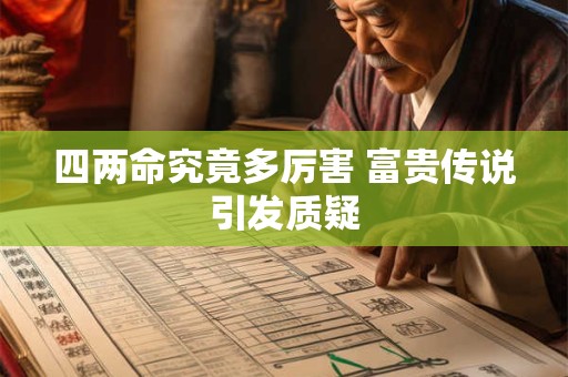 四两命究竟多厉害 富贵传说引发质疑