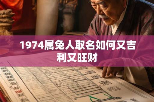 1974属兔人取名如何又吉利又旺财