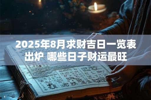 2025年8月求财吉日一览表出炉 哪些日子财运最旺