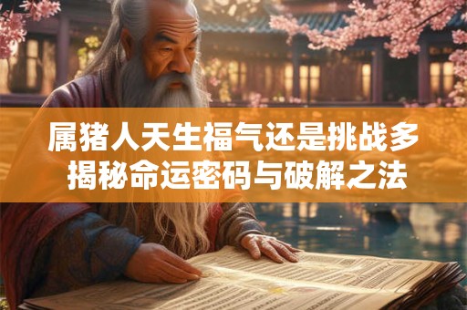 属猪人天生福气还是挑战多 揭秘命运密码与破解之法