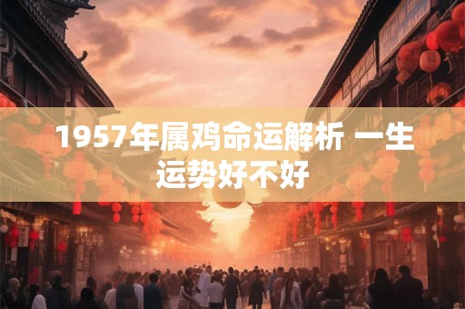 1957年属鸡命运解析 一生运势好不好