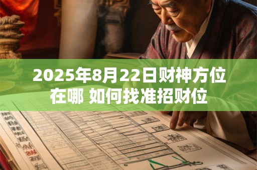 2025年8月22日财神方位在哪 如何找准招财位