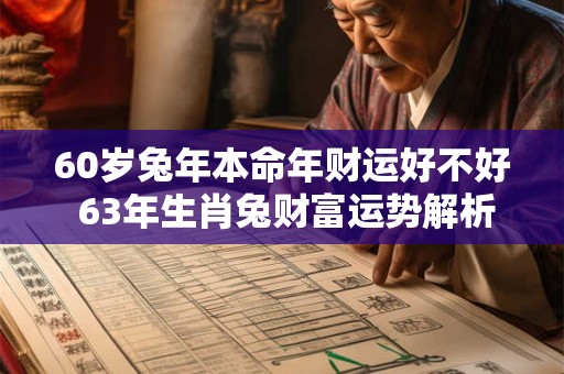 详细阅读:60岁兔年本命年财运好不好 63年生肖兔财富运势解析 60岁兔年本命年财运好不好 63年生肖兔财富运势解析
