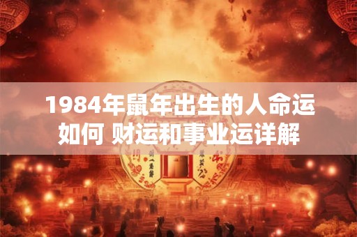 1984年鼠年出生的人命运如何 财运和事业运详解