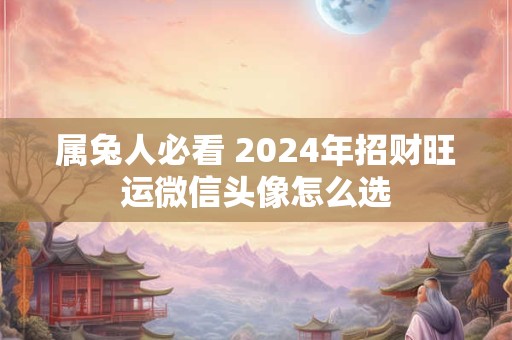 属兔人必看 2024年招财旺运微信头像怎么选