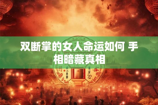 双断掌的女人命运如何 手相暗藏真相