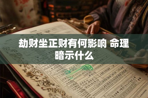 劫财坐正财有何影响 命理暗示什么