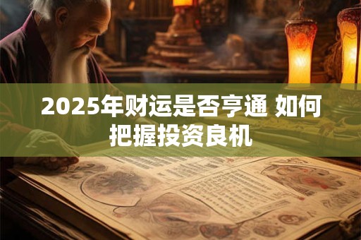 2025年财运是否亨通 如何把握投资良机
