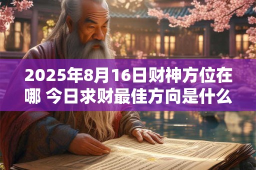 2025年8月16日财神方位在哪 今日求财最佳方向是什么 2025年8月16日财神方位在哪 今日求财最佳方向是什么