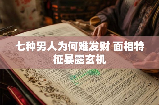 七种男人为何难发财 面相特征暴露玄机