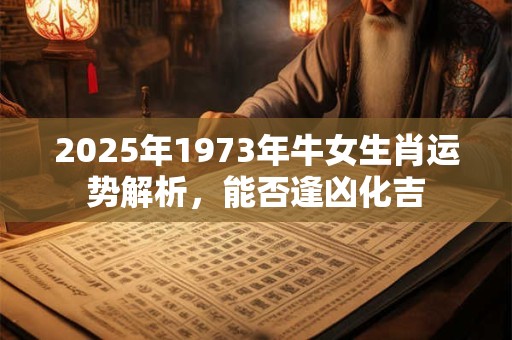 2025年1973年牛女生肖运势解析，能否逢凶化吉