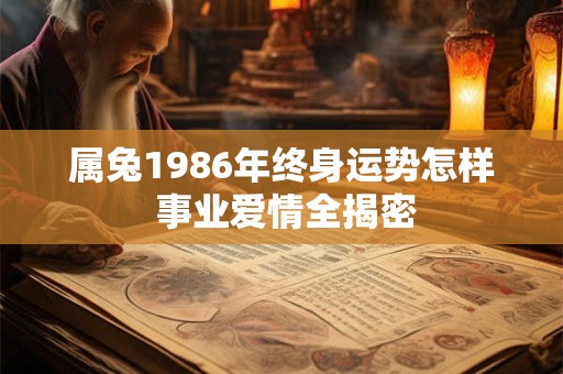 属兔1986年终身运势怎样 事业爱情全揭密