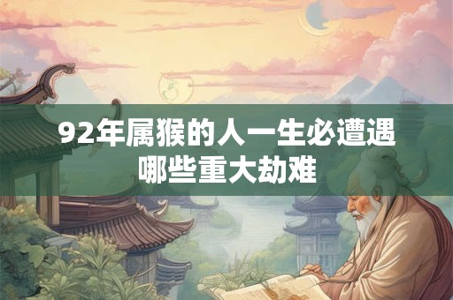 92年属猴的人一生必遭遇哪些重大劫难