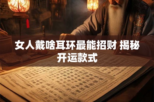 女人戴啥耳环最能招财 揭秘开运款式