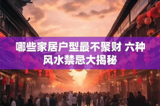 哪些家居户型最不聚财 六种风水禁忌大揭秘