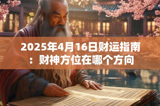 2025年4月16日财运指南：财神方位在哪个方向