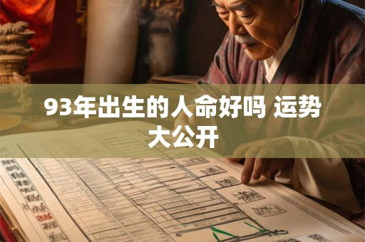 93年出生的人命好吗 运势大公开