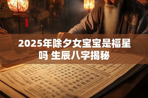 2025年除夕女宝宝是福星吗 生辰八字揭秘