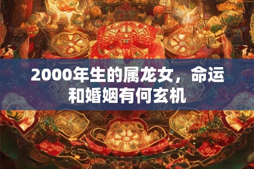2000年生的属龙女，命运和婚姻有何玄机