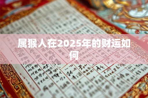 属猴人在2025年的财运如何