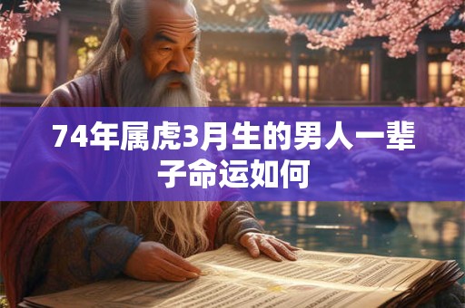 74年属虎3月生的男人一辈子命运如何