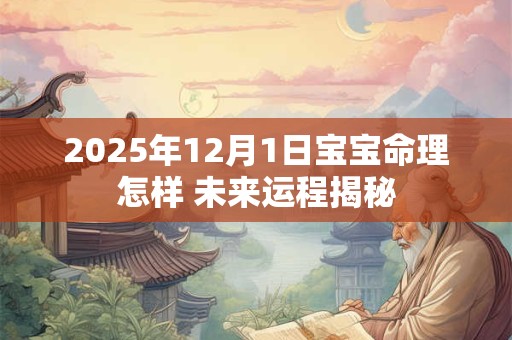 2025年12月1日宝宝命理怎样 未来运程揭秘