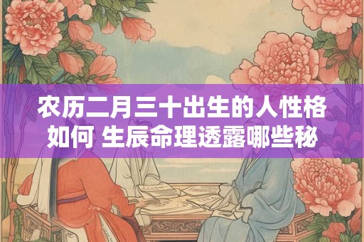 农历二月三十出生的人性格如何 生辰命理透露哪些秘密