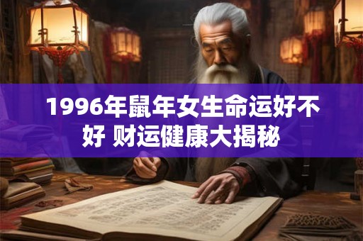 1996年鼠年女生命运好不好 财运健康大揭秘