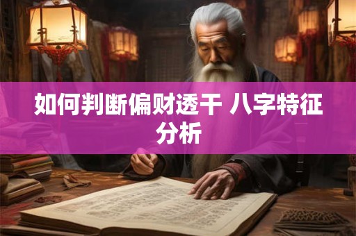 如何判断偏财透干 八字特征分析