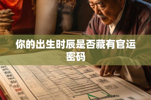 你的出生时辰是否藏有官运密码