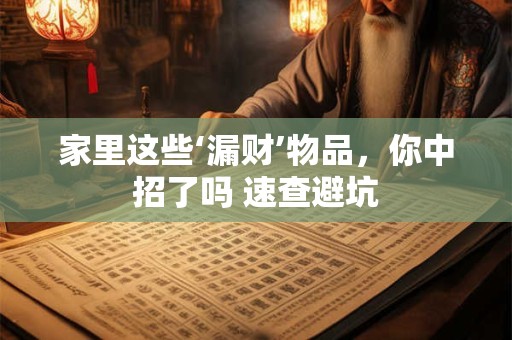 家里这些‘漏财’物品，你中招了吗 速查避坑