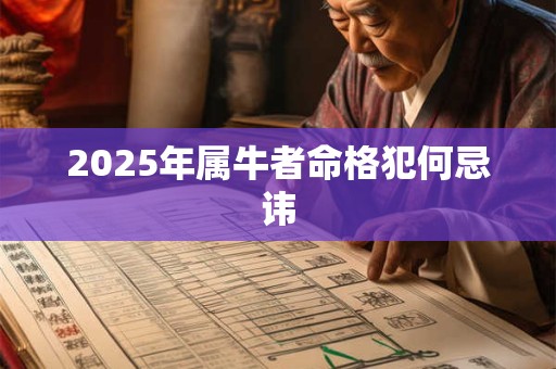 2025年属牛者命格犯何忌讳