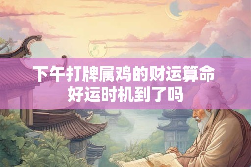 下午打牌属鸡的财运算命 好运时机到了吗