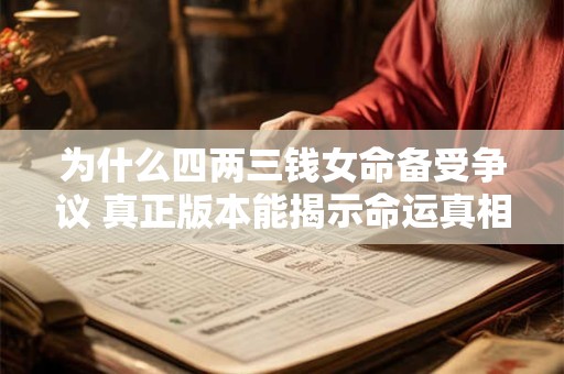 为什么四两三钱女命备受争议 真正版本能揭示命运真相吗