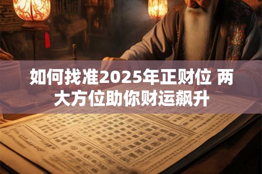 如何找准2025年正财位 两大方位助你财运飙升