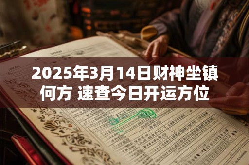 2025年3月14日财神坐镇何方 速查今日开运方位