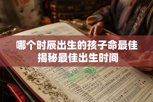 哪个时辰出生的孩子命最佳 揭秘最佳出生时间