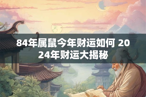 84年属鼠今年财运如何 2024年财运大揭秘