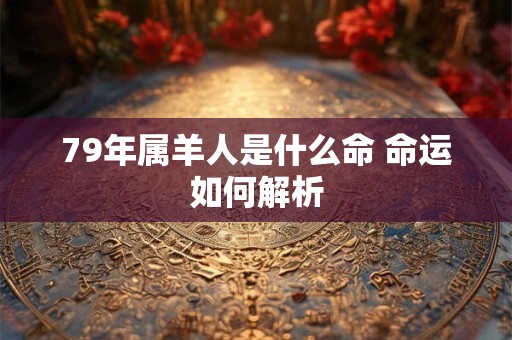 79年属羊人是什么命 命运如何解析