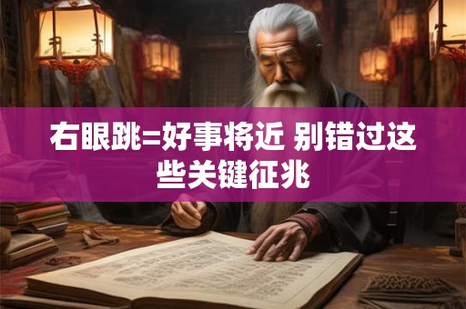 右眼跳=好事将近 别错过这些关键征兆