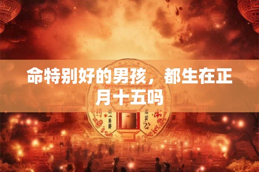 命特别好的男孩，都生在正月十五吗