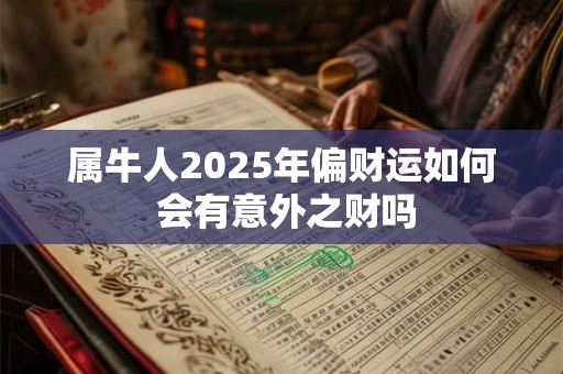 属牛人2025年偏财运如何 会有意外之财吗