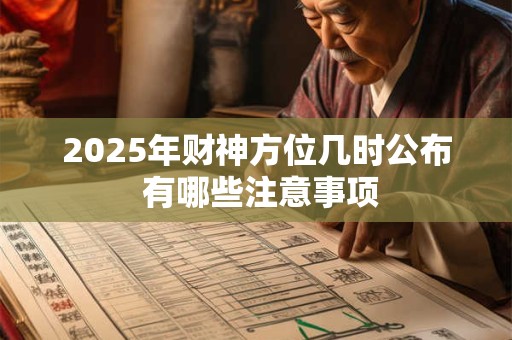 2025年财神方位几时公布 有哪些注意事项