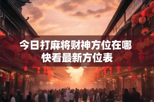 今日打麻将财神方位在哪 快看最新方位表