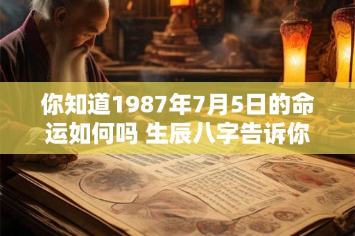 你知道1987年7月5日的命运如何吗 生辰八字告诉你