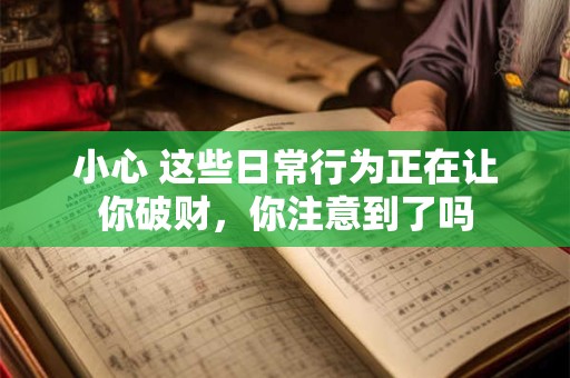 小心 这些日常行为正在让你破财，你注意到了吗