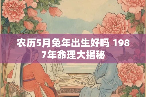 农历5月兔年出生好吗 1987年命理大揭秘