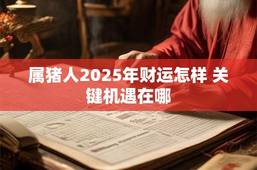 详细阅读:属猪人2025年财运怎样 关键机遇在哪 属猪人2025年财运怎样 关键机遇在哪