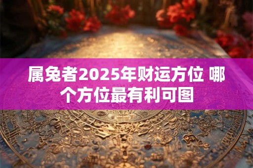 属兔者2025年财运方位 哪个方位最有利可图